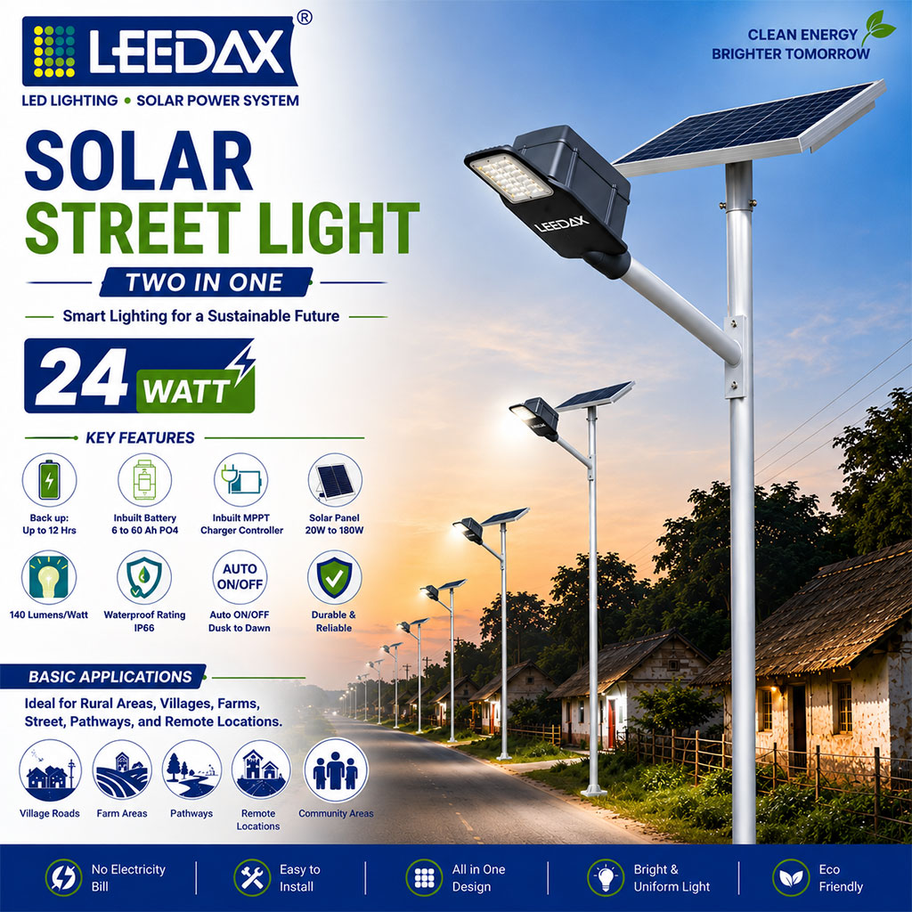 24 Watt Two in One Solar Street Light