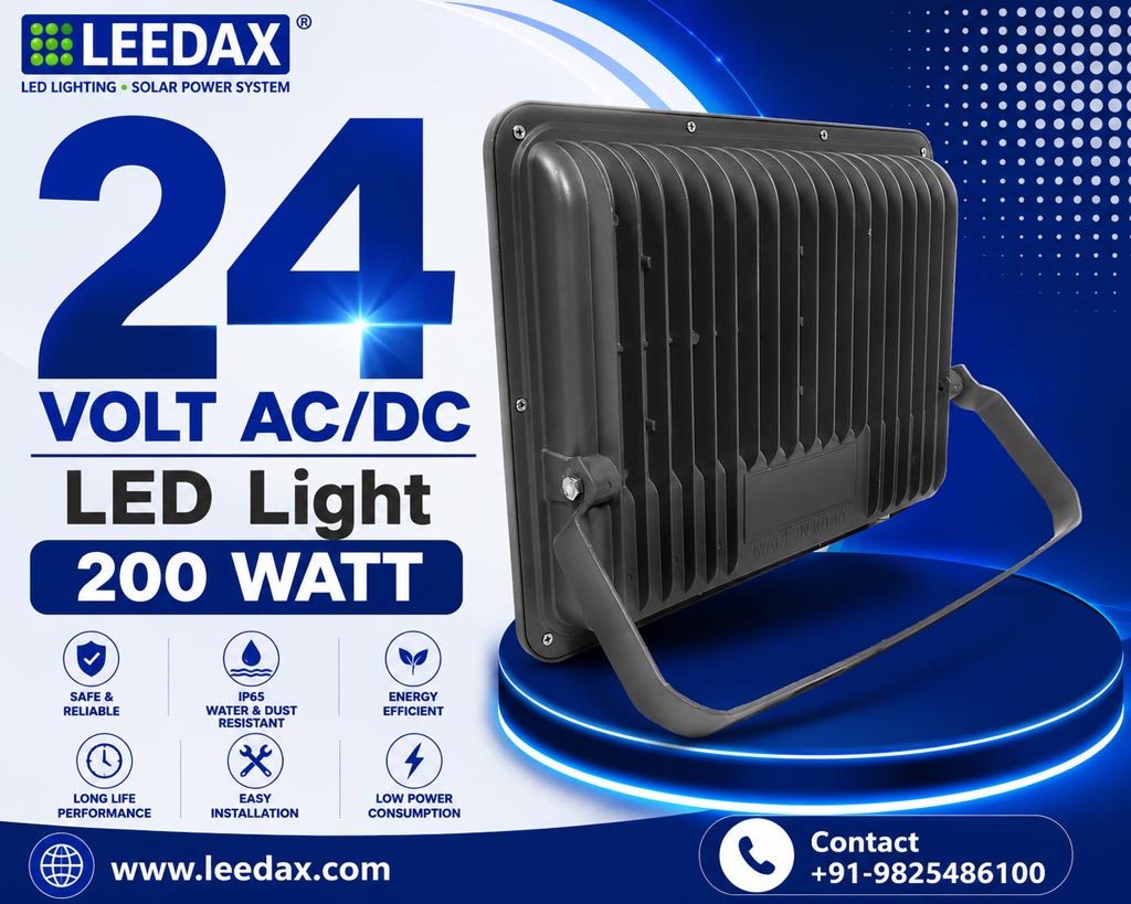 24v-ac-dc-led-flood-light-200w-back-angle-view