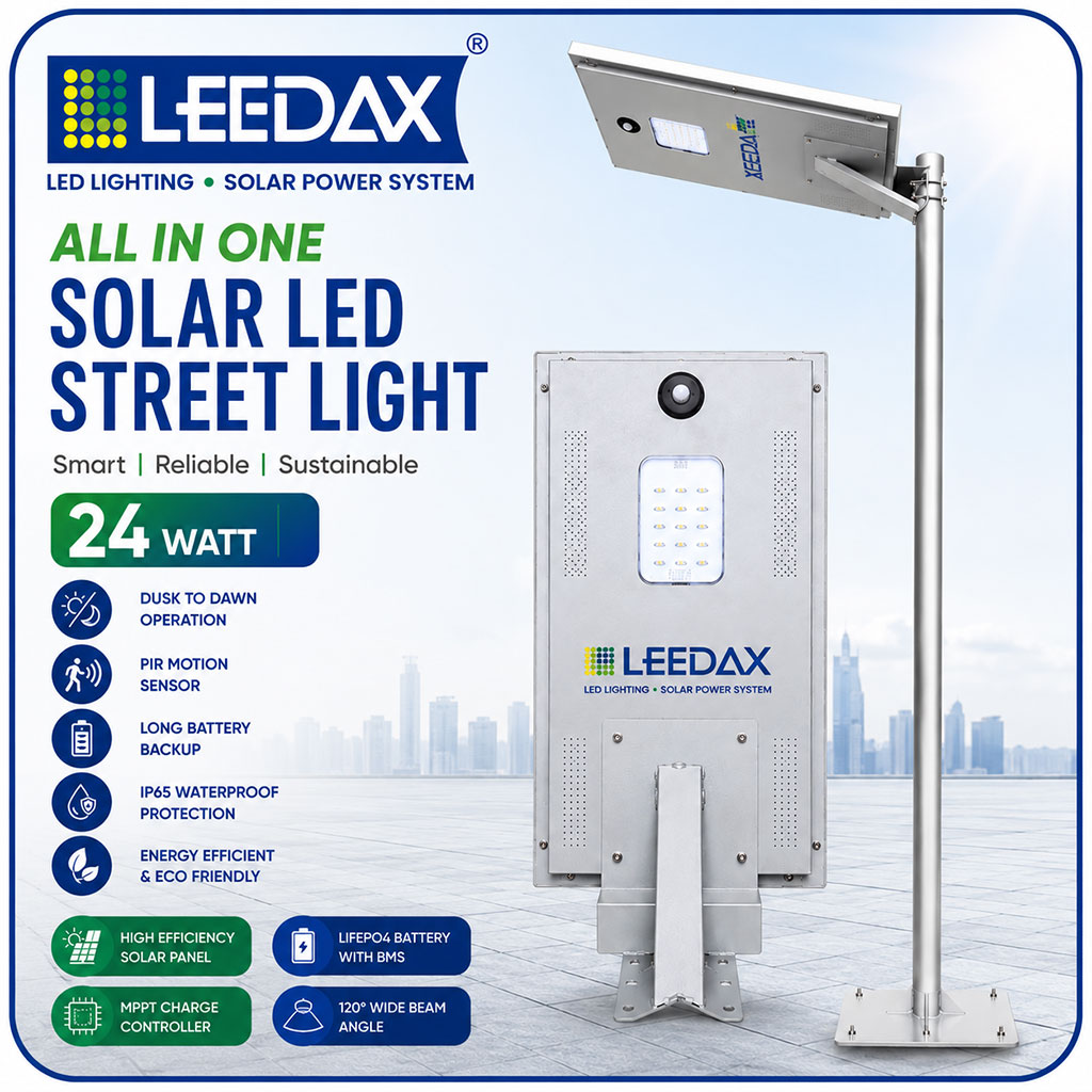 24 Watt Solar Street Light All in One