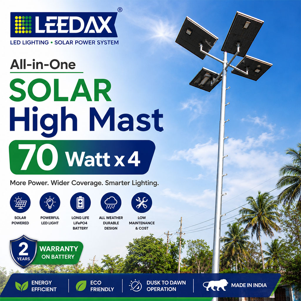 70Watt x 4 All In One SOLAR High Mast Luminary