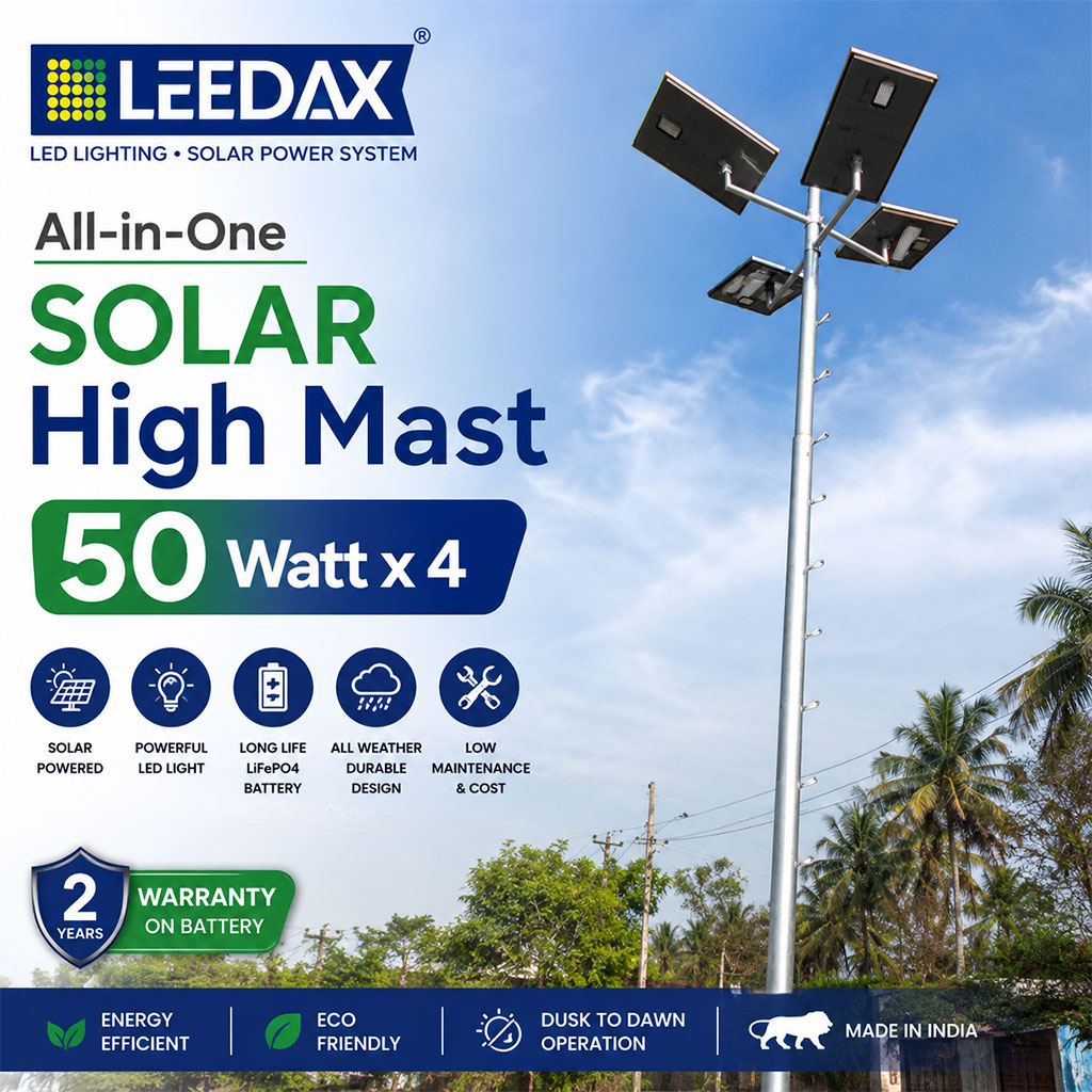 Solar High Mast Light All in One 50Watt X 4