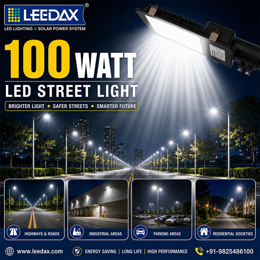 LED Street Light 100 Watt Glass Model