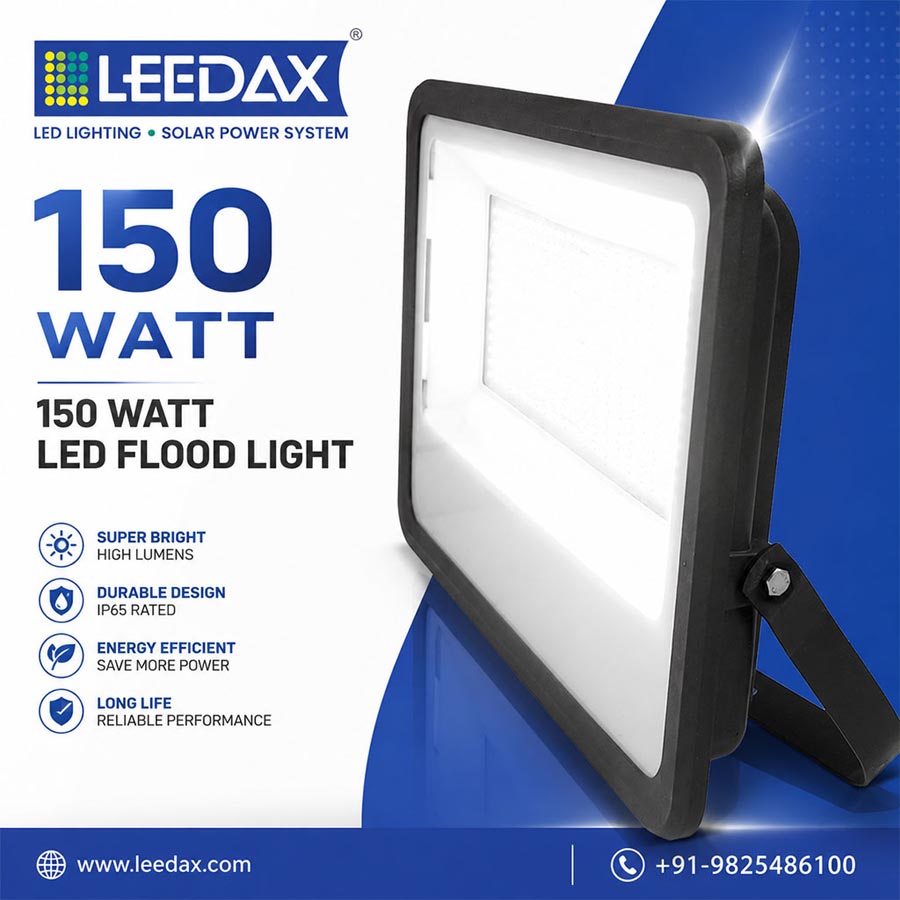 150-watt-led-flood-light-front-side-view-image